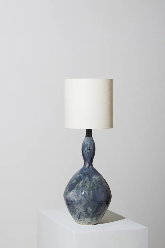 Pale Blue Vessel Face Lamp