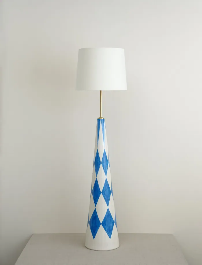 Triangle Checkered Floor Lamp (Turquoise)