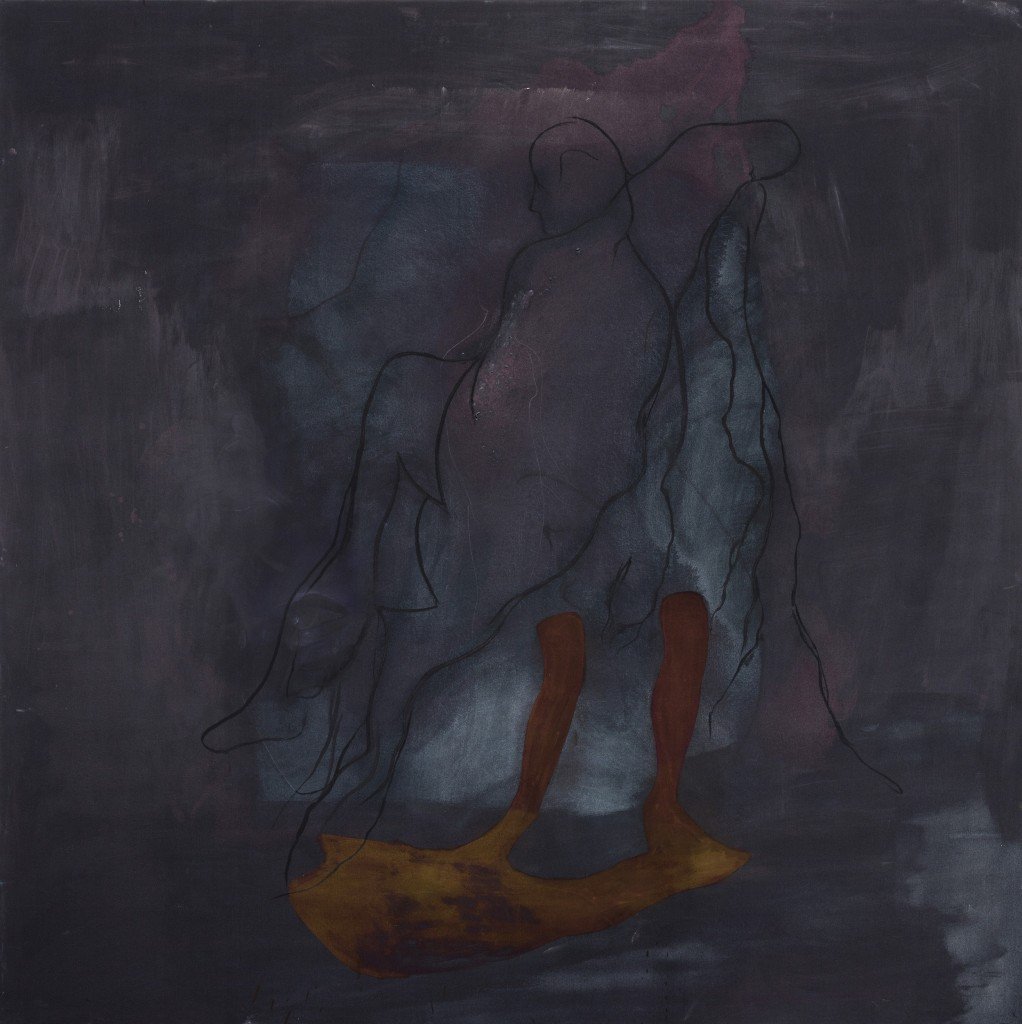 Black Skin, White Masks, 2015.Acrylic, oil, pigment, charcoal on canvas, 200 x 200 cm