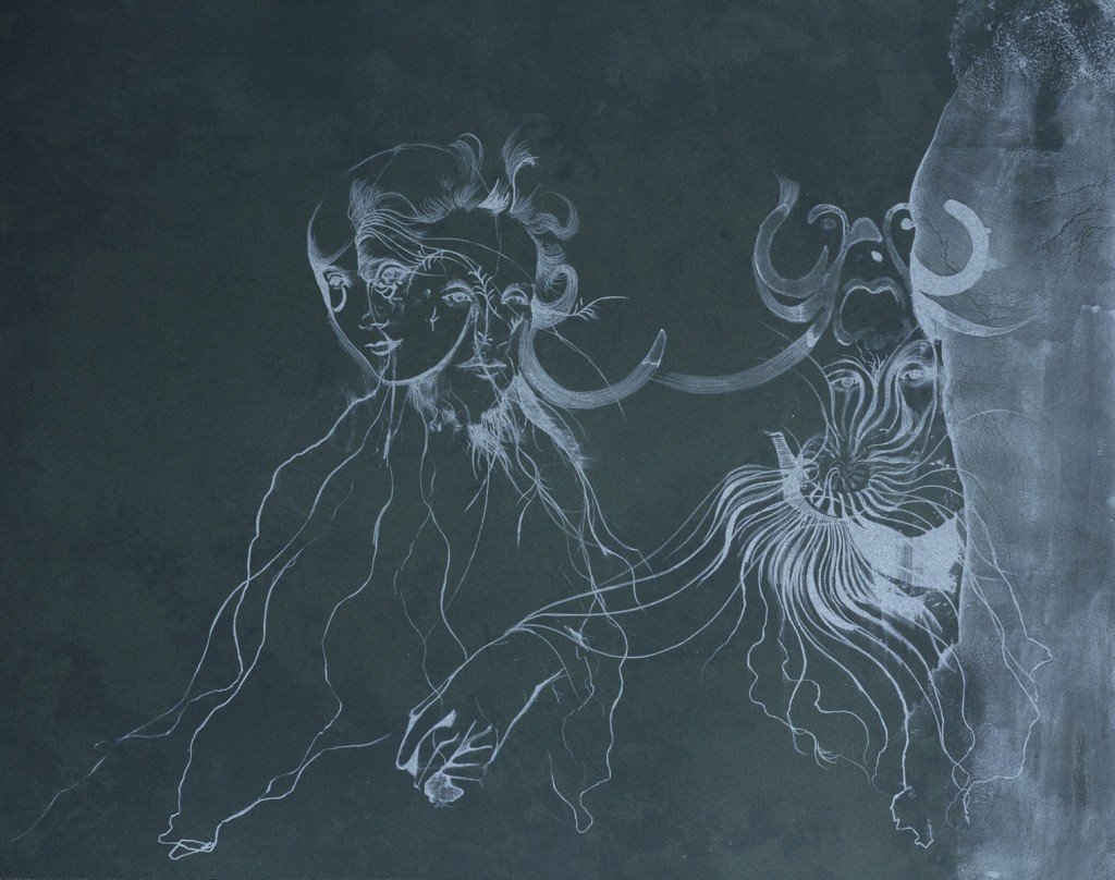 Muschel (Ghost), 2015. Originalt Litografi, 70 x 90 cm