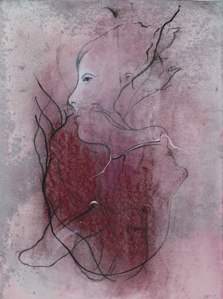 The Red Ribbon (VI), 2015.Mixed media on paper, 35 x 26 cm copy