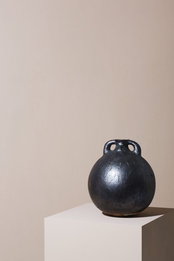 Salt fired lidded vessel